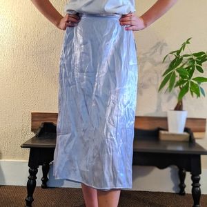 Metallic Purple Midi Skirt